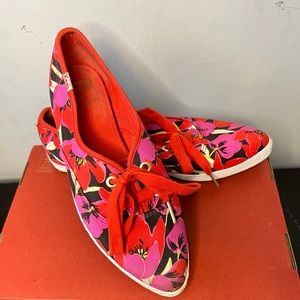 Kate Spade x Keds Red Flower “Pointer” Sneakers - Size 8.5